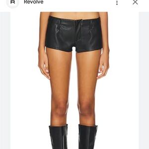 Revolve Free People Black Faux Leather Women's Short Shorts